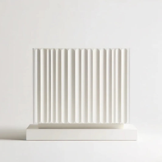 Biała ryflowana szafka nocna z MDF 80 x 40 x 75 cm